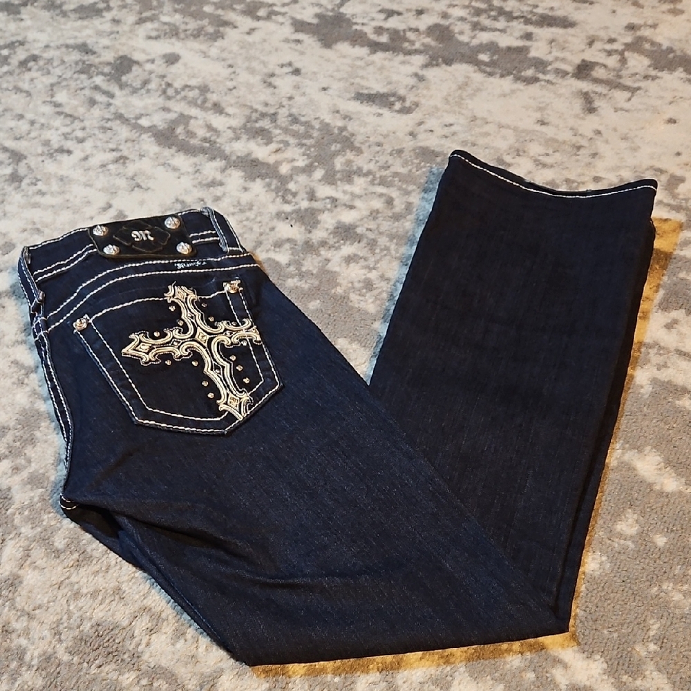 Miss Me Dark Blue Y2K Jeans